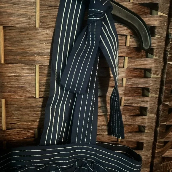 NWOT Elegant Navy Blue Sugar Lips Striped Dress - Picture 4 of 7